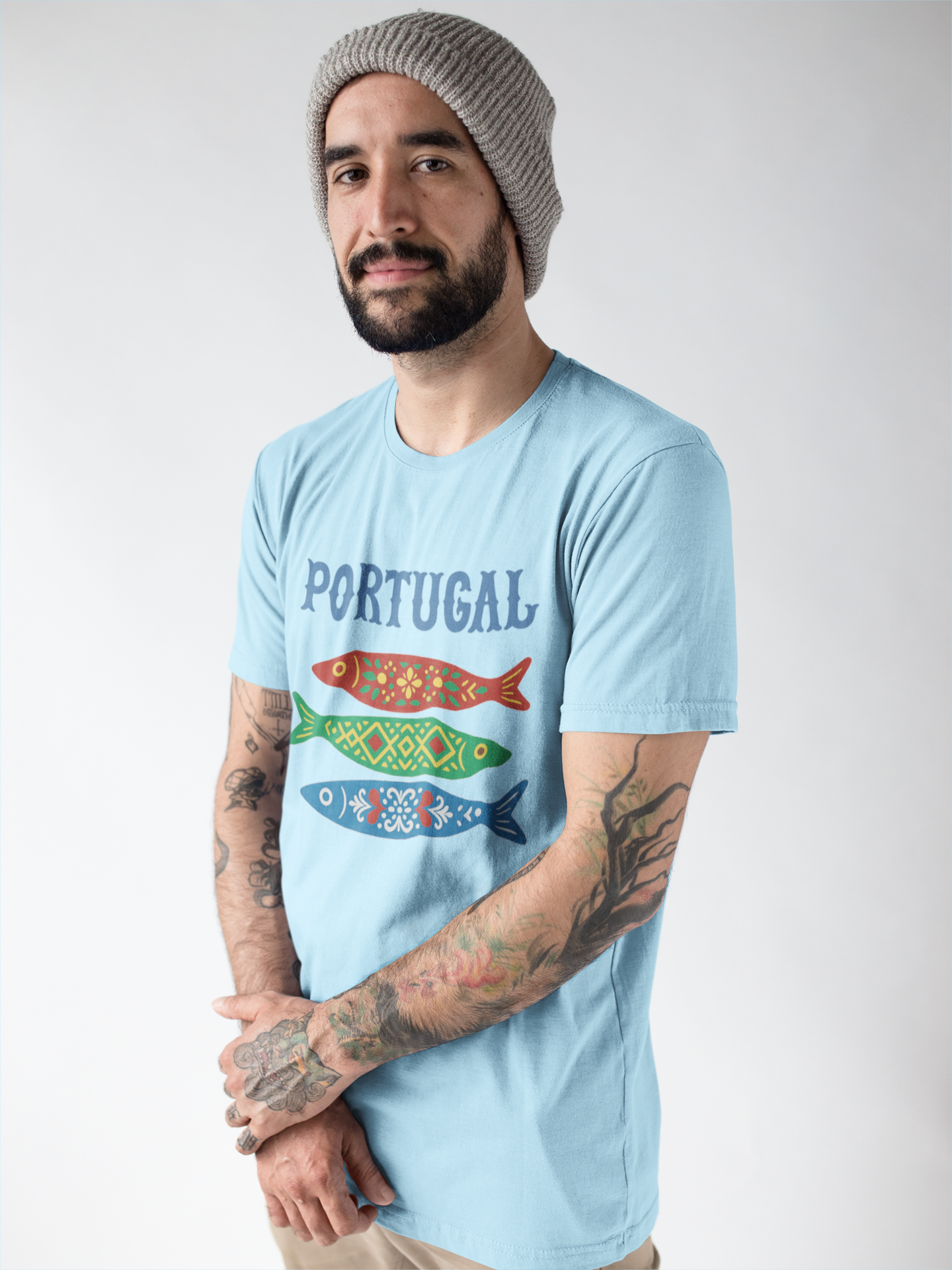 Portugal & Sardinhas Decoradas - T-shirt Unissexo