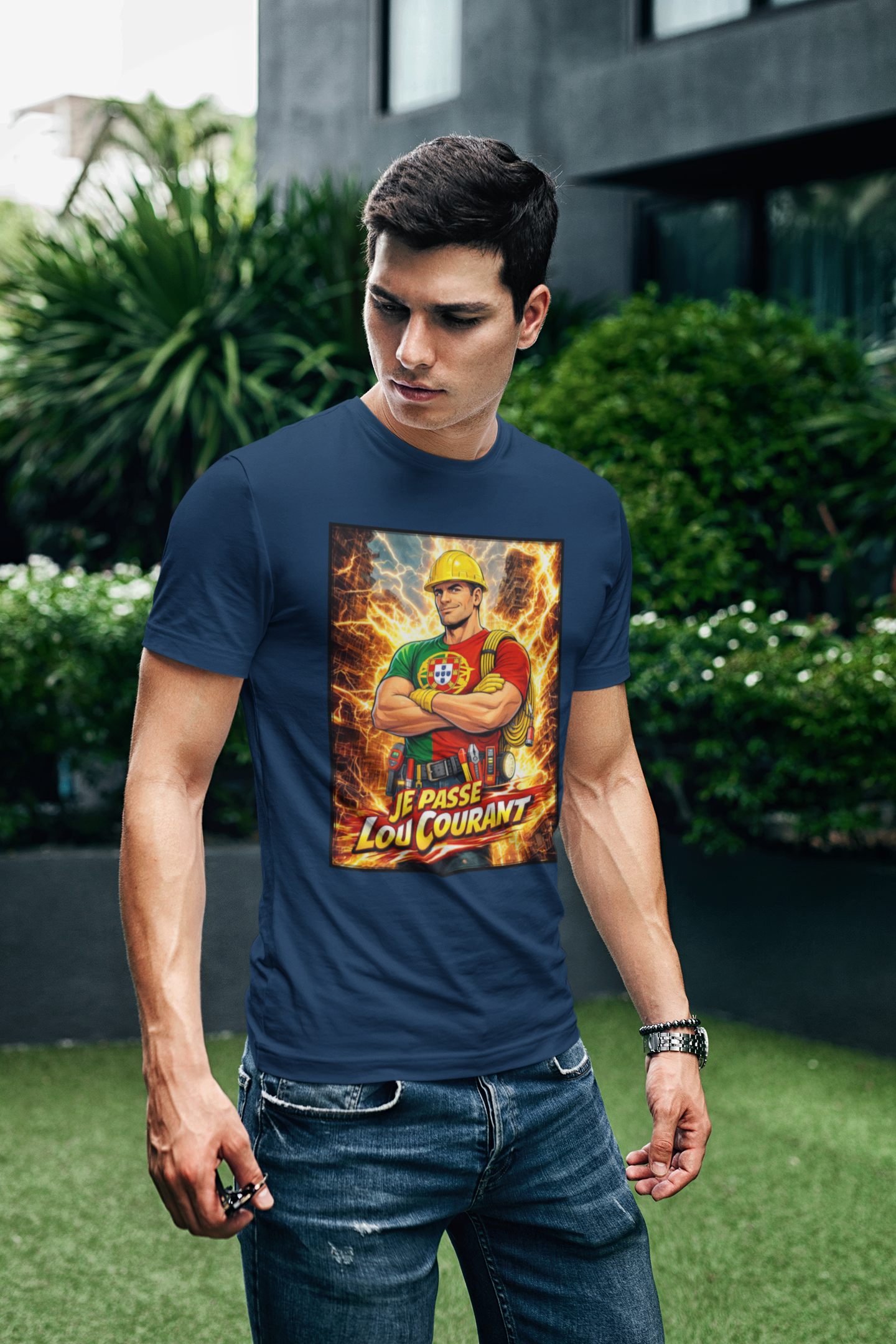 T-shirt Homem - Je Passe Le Courant